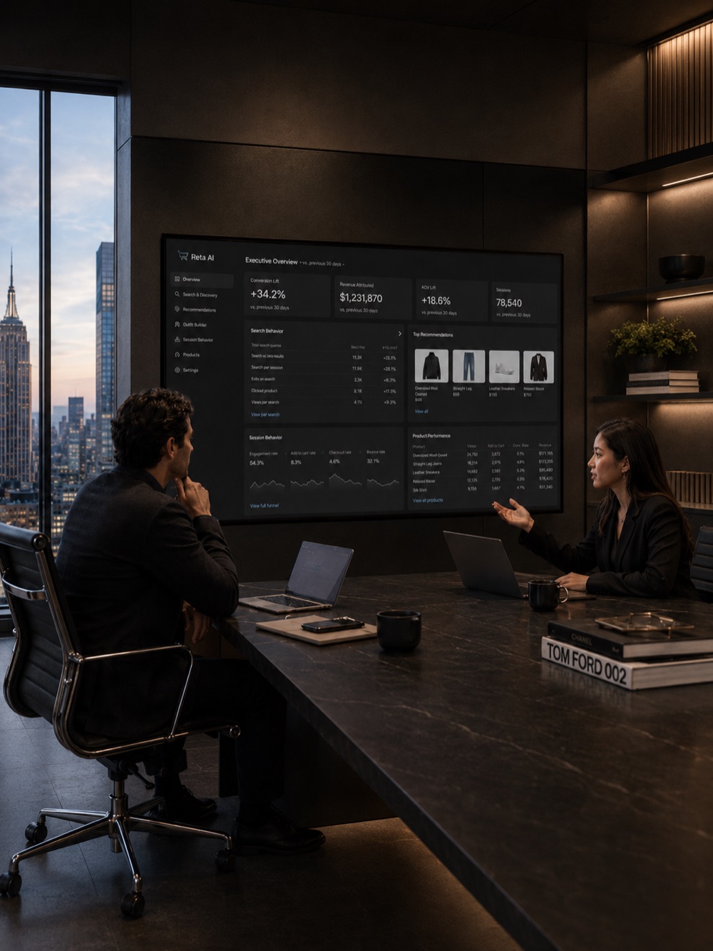 Reta AI merchant dashboard showing revenue attribution and analytics